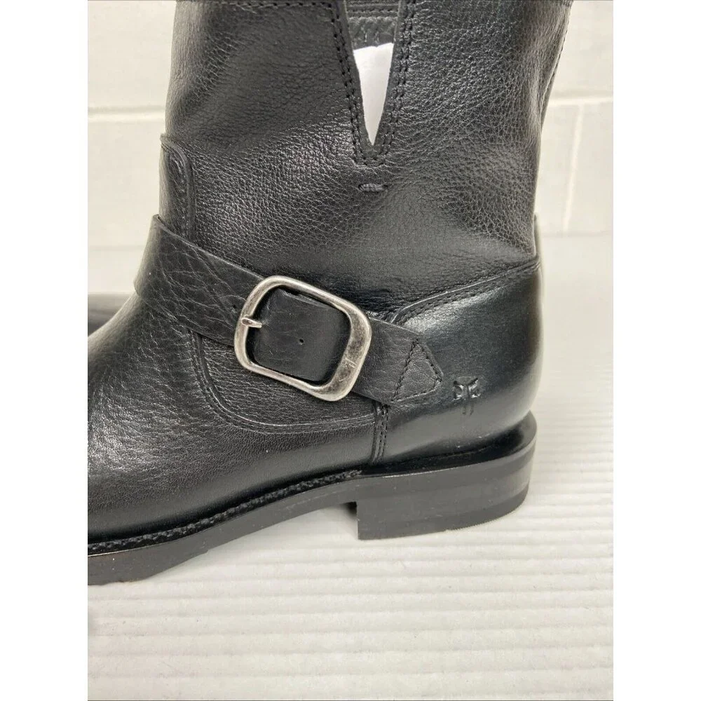 NEW Frye Veronica Women's Black Leather Buckled Bootie Waterproof Biker‎ Boots